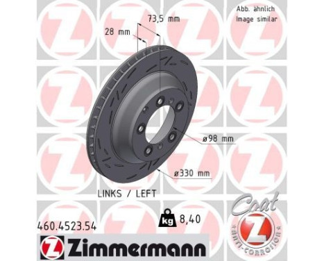 Bromsskiva SVART Z 460.4523.54 Zimmermann
