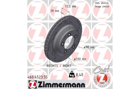 Bromsskiva SVART Z 460.4523.55 Zimmermann