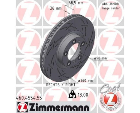 Bromsskiva SVART Z 460.4554.55 Zimmermann