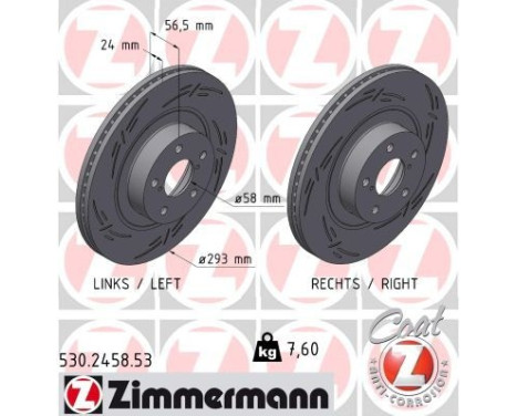 Bromsskiva SVART Z 530.2458.53 Zimmermann