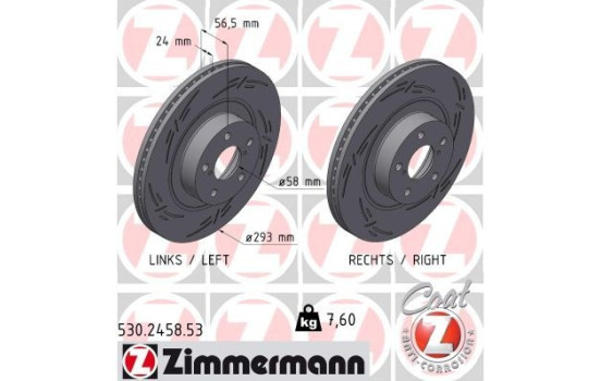 Bromsskiva SVART Z 530.2458.53 Zimmermann