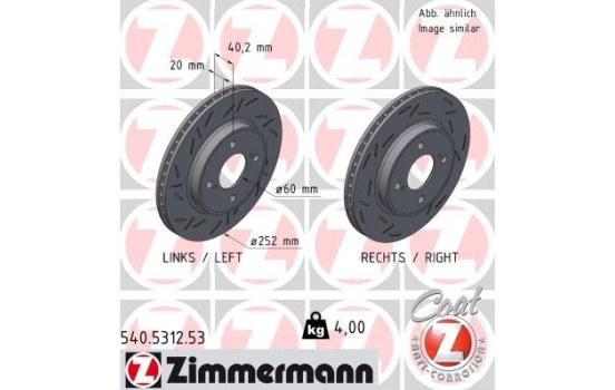 Bromsskiva SVART Z 540.5312.53 Zimmermann