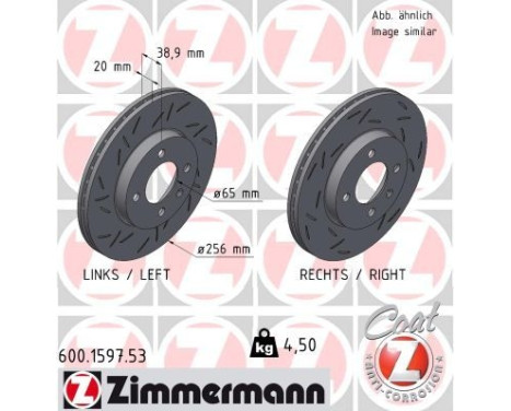 Bromsskiva SVART Z 600.1597.53 Zimmermann