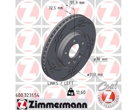 Bromsskiva SVART Z 600.3231.54 Zimmermann