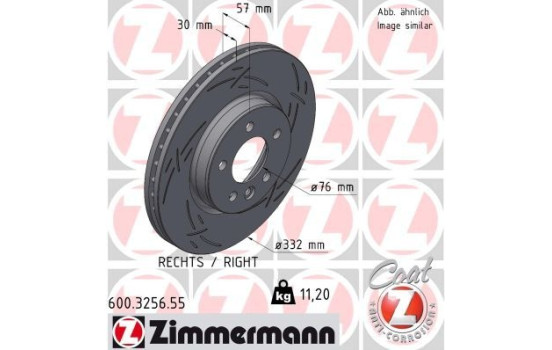 Bromsskiva SVART Z 600.3256.55 Zimmermann