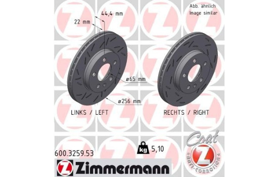 Bromsskiva SVART Z 600.3259.53 Zimmermann