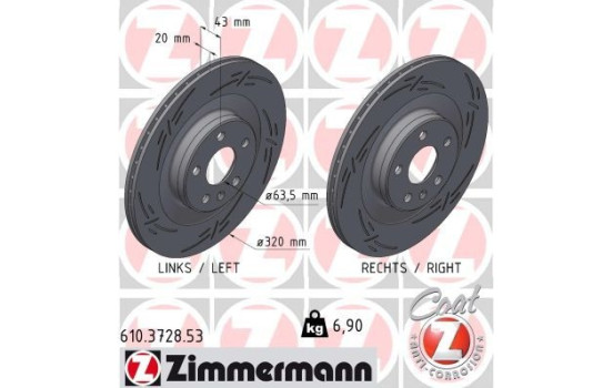 Bromsskiva SVART Z 610.3728.53 Zimmermann