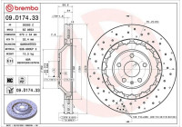 Bromsskiva TWO-PIECE DISCS LINE 09.D174.33 Brembo