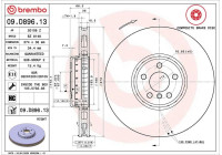 Bromsskiva TWO-PIECE DISCS LINE 09.D896.13 Brembo