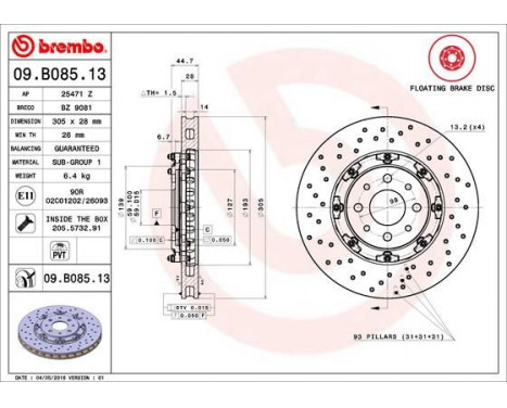 Bromsskiva TWO-PIECE FLOATING DISCS LINE 09B08513 Brembo, bild 2