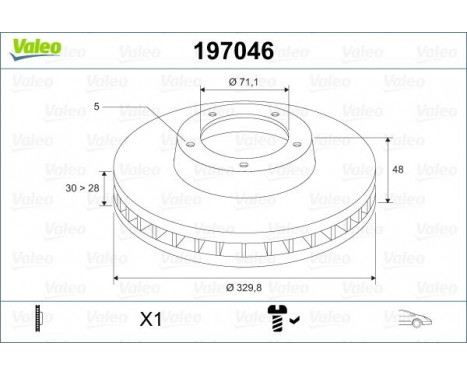 Bromsskiva X1 PEU 407 197046 Valeo, bild 2