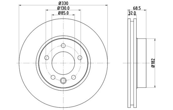 Bromsskivor 8DD 355 128-051 Hella