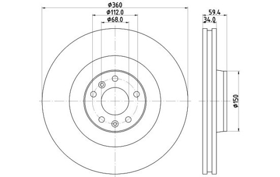 Bromsskivor 8DD 355 128-091 Hella