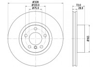 Bromsskivor 8DD 355 129-631 Hella