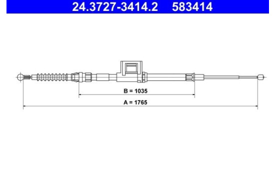 Dra vajer, parkeringsbroms 24.3727-3414.2 ATE
