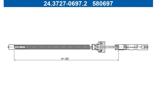 Dragkabel, parkeringsbroms 24.3727-0697.2 ATE
