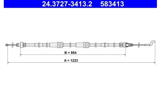 Dragkabel, parkeringsbroms 24.3727-3413.2 ATE
