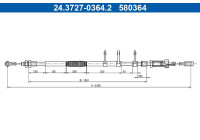 Dragvajer, parkeringsbroms 24.3727-0364.2 ATE