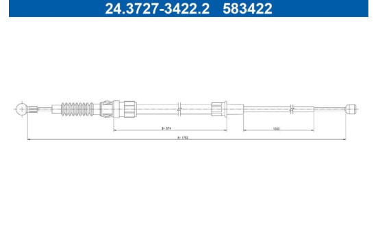 Dragvajer, parkeringsbroms 24.3727-3422.2 ATE