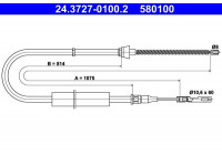 Vajer, parkeringsbroms 24.3727-0100.2 ATE