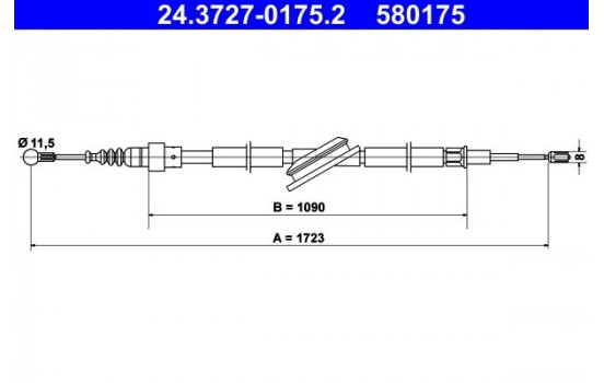 Vajer, parkeringsbroms 24.3727-0175.2 ATE