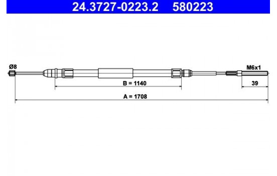 Vajer, parkeringsbroms 24.3727-0223.2 ATE