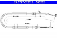 Vajer, parkeringsbroms 24.3727-0232.2 ATE