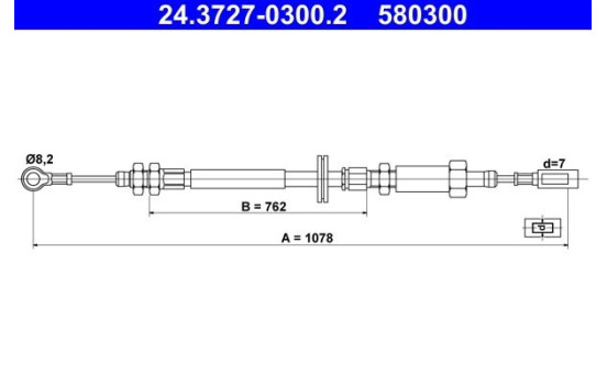 Vajer, parkeringsbroms 24.3727-0300.2 ATE