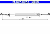 Vajer, parkeringsbroms 24.3727-0327.2 ATE