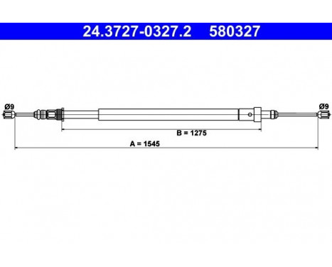 Vajer, parkeringsbroms 24.3727-0327.2 ATE