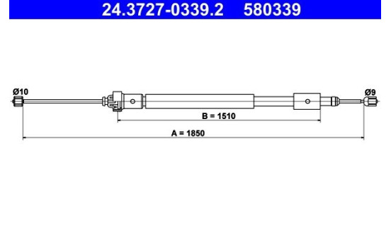 Vajer, parkeringsbroms 24.3727-0339.2 ATE
