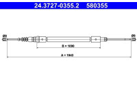 Vajer, parkeringsbroms 24.3727-0355.2 ATE