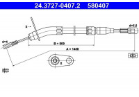 Vajer, parkeringsbroms 24.3727-0407.2 ATE