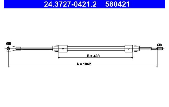 Vajer, parkeringsbroms 24.3727-0421.2 ATE