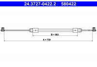 Vajer, parkeringsbroms 24.3727-0422.2 ATE