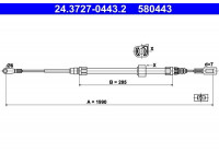 Vajer, parkeringsbroms 24.3727-0443.2 ATE