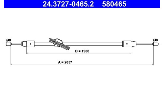 Vajer, parkeringsbroms 24.3727-0465.2 ATE