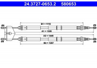 Vajer, parkeringsbroms 24.3727-0653.2 ATE