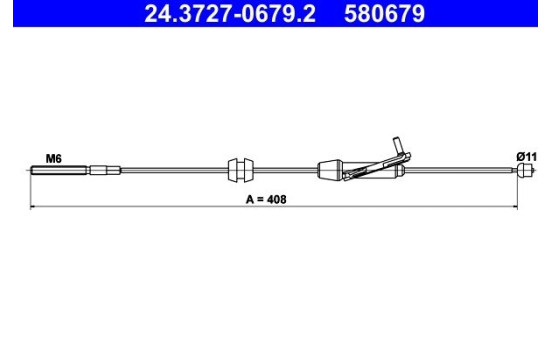 Vajer, parkeringsbroms 24.3727-0679.2 ATE