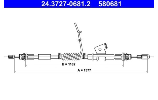 Vajer, parkeringsbroms 24.3727-0681.2 ATE