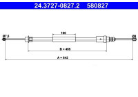 Vajer, parkeringsbroms 24.3727-0827.2 ATE