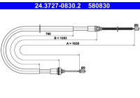 Vajer, parkeringsbroms 24.3727-0830.2 ATE