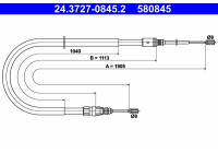 Vajer, parkeringsbroms 24.3727-0845.2 ATE