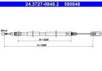 Vajer, parkeringsbroms 24.3727-0848.2 ATE