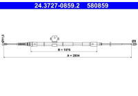 Vajer, parkeringsbroms 24.3727-0859.2 ATE