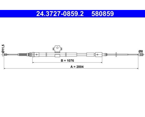 Vajer, parkeringsbroms 24.3727-0859.2 ATE