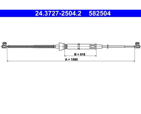 Vajer, parkeringsbroms 24.3727-2504.2 ATE