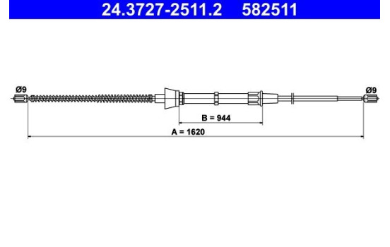 Vajer, parkeringsbroms 24.3727-2511.2 ATE