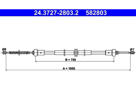 Vajer, parkeringsbroms 24.3727-2803.2 ATE