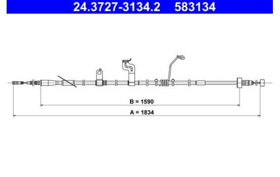 Vajer, parkeringsbroms 24.3727-3134.2 ATE